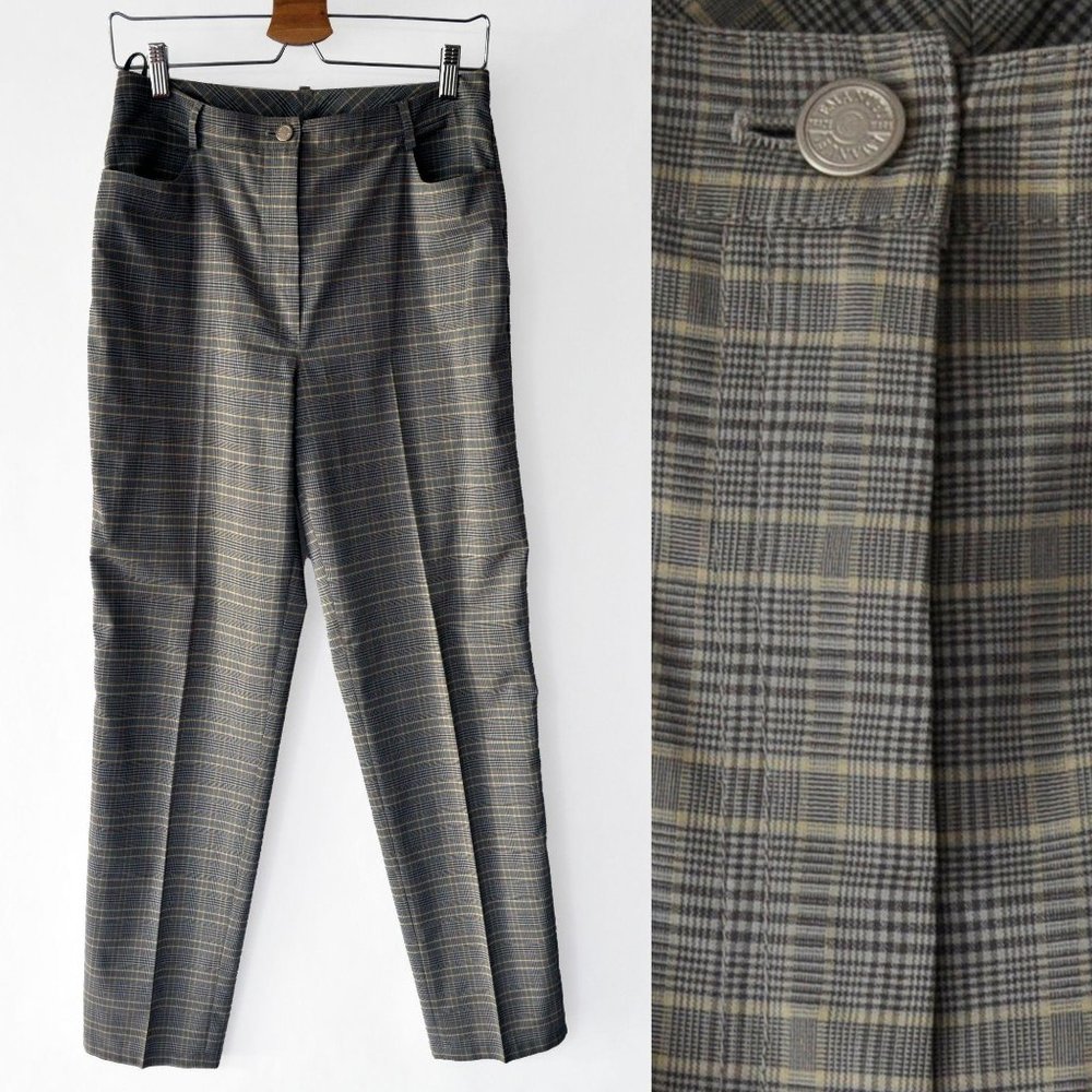 Vintage 90s Gray Plaid Emanuel Ungaro Pants